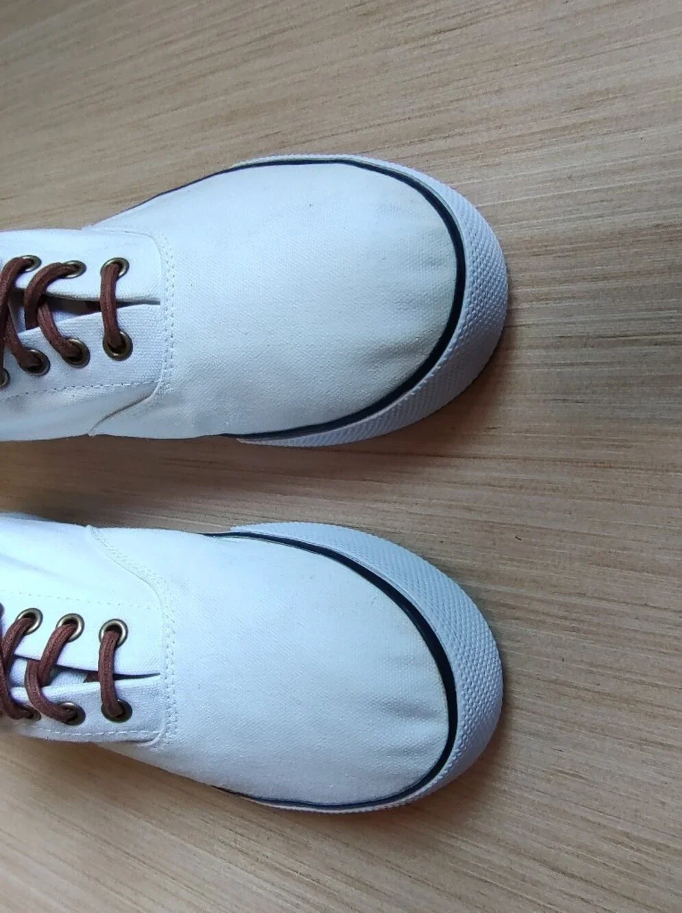 Polo Ralph Lauren Forestmont II Canvas Sneakers Lace Up White Brown Pony 9.5